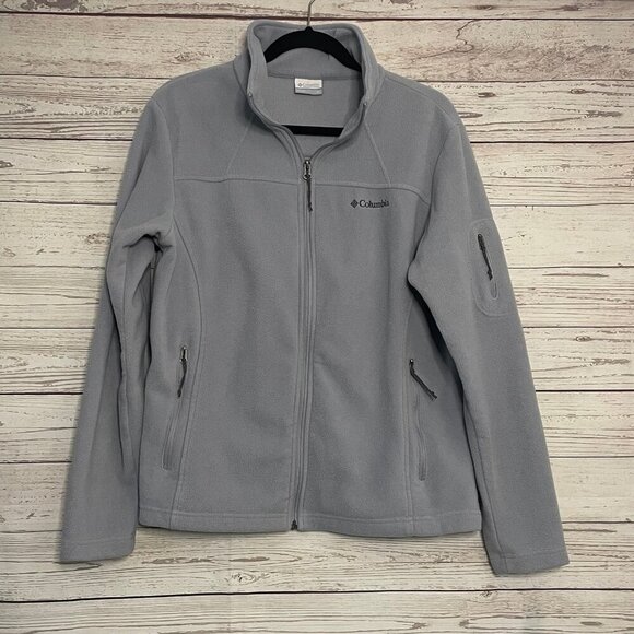 Columbia Light Blue Fleece Zip Up Jacket Size XL - Picture 1 of 7